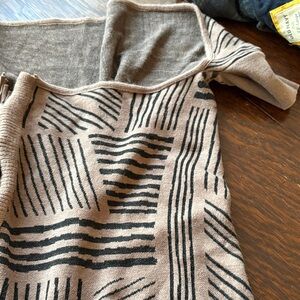 Anthropologie Geometric Black on Brown Sweater